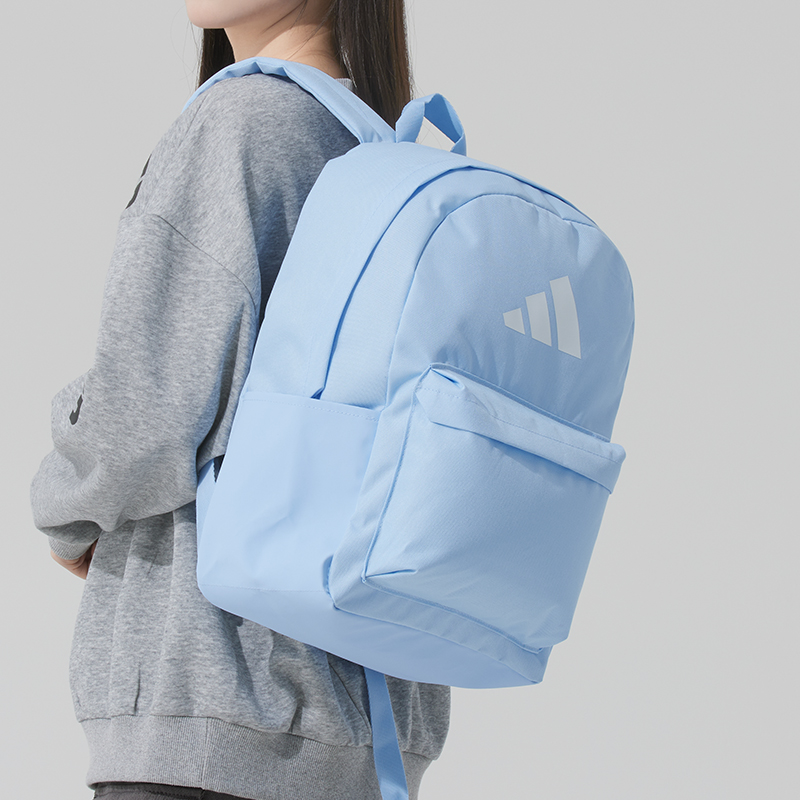 阿迪达斯官方正品蓝色双肩包女秋季新款初中高中生书包背包电脑包