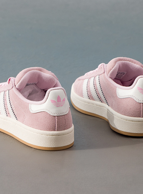 阿迪达斯三叶草运动鞋女鞋冬季新款粉白拼接板鞋经典运动鞋JQ5751