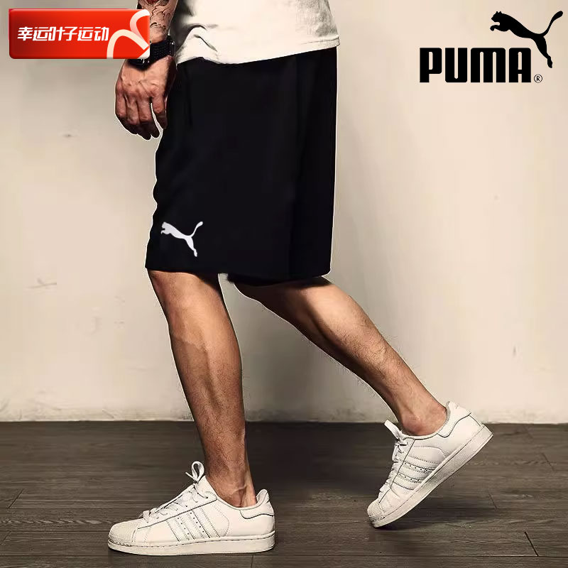 PUMA彪马短裤男裤2025新款男士跑步训练运动裤速干梭织黑色五