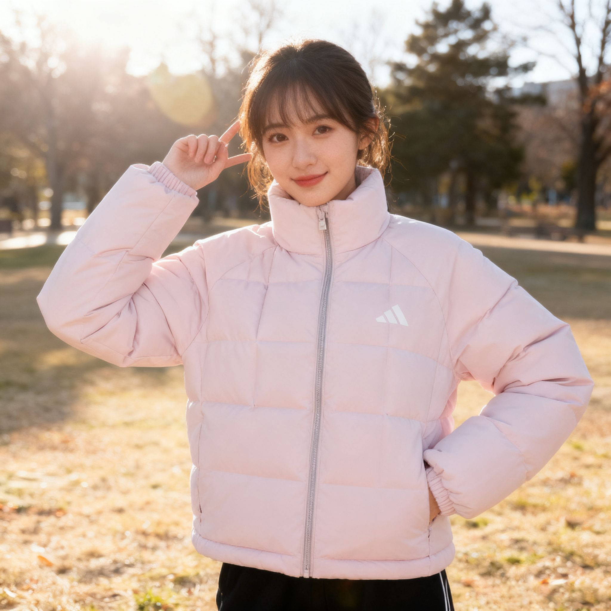 阿迪达斯羽绒服女冬季保暖运动服