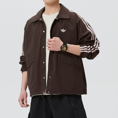 Adidas阿迪达斯三叶草男装2026春季新款3S JKT外套休闲夹克KE3595