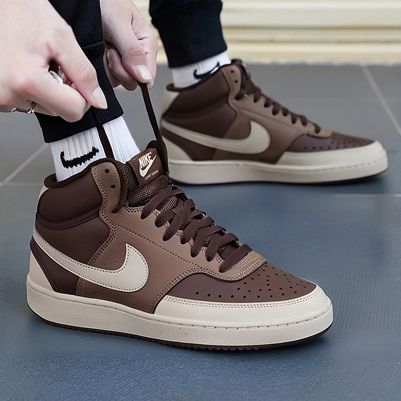 NIKE耐克正品男鞋秋冬新款中高帮运动鞋美拉德复古休闲COURT板鞋