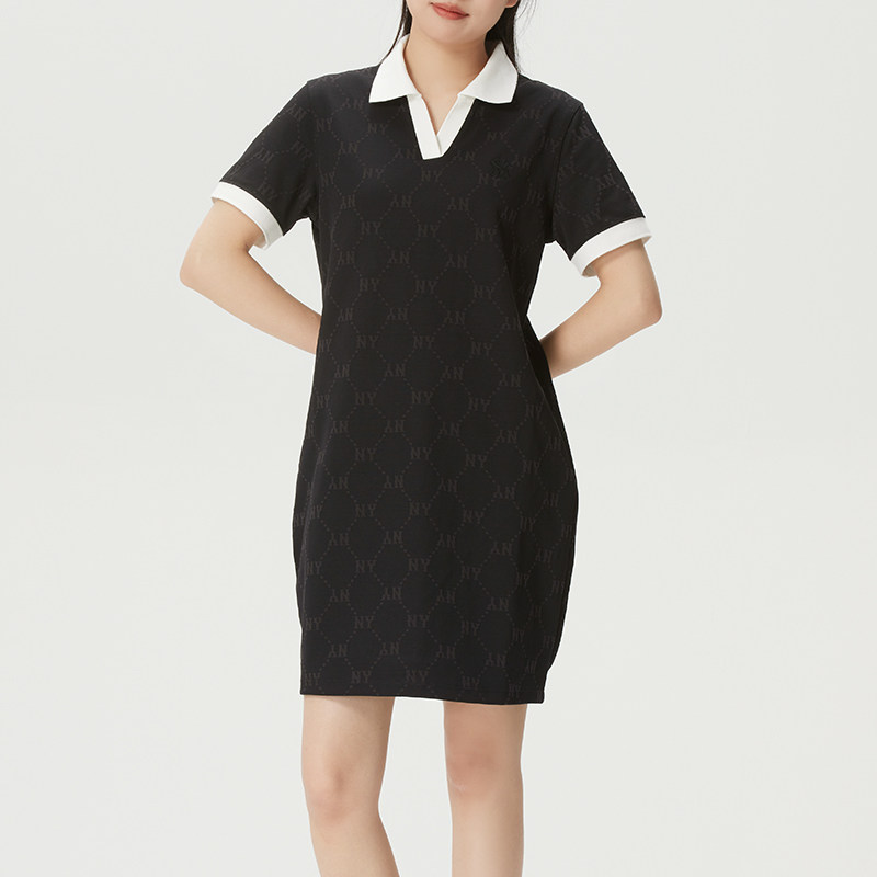 MLB官方 女款连衣裙2026春夏透气潮流运动休闲宽松短袖T恤裙