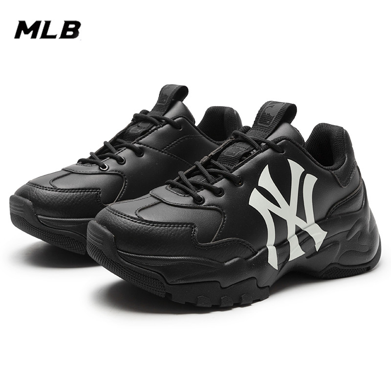 MLB黑色老爹鞋NY厚底鞋男女鞋2025夏季新款运动鞋纽约洋基队鞋子