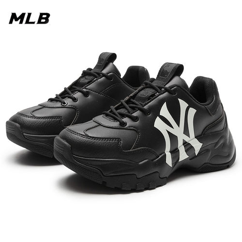 MLB黑色老爹鞋NY厚底鞋男女鞋2025冬季新款运动鞋纽约洋基队鞋子