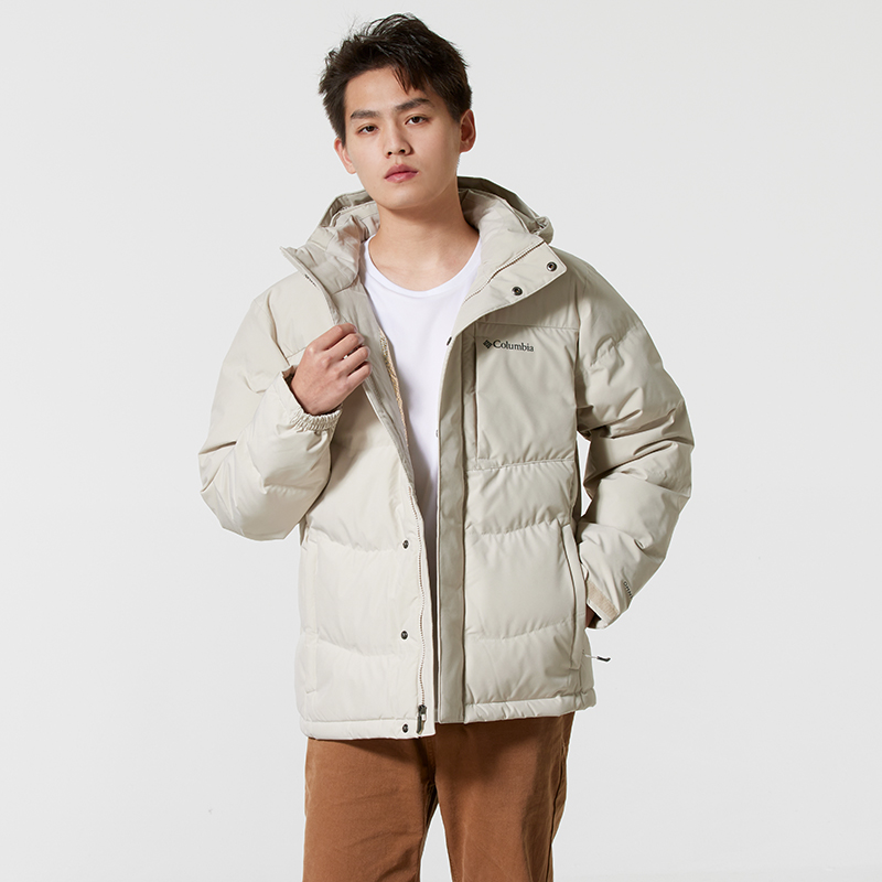 哥伦比亚男子户外热能保暖连帽羽绒服2025新款运动面包服XE3760