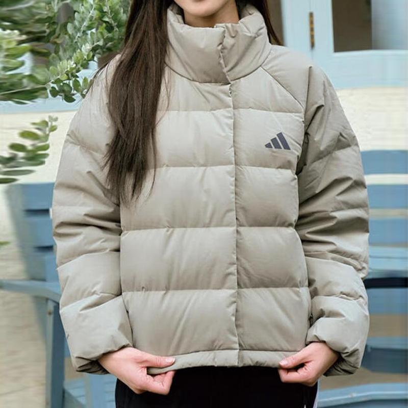 阿迪达斯女装 2025新款羽绒服保暖600蓬立领羽绒外套休闲运动服