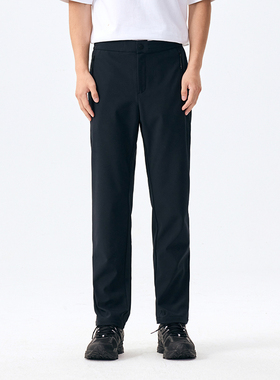 LANBU蓝步软壳长裤男裤冬季新款保暖裤子运动裤休闲裤黑色直筒裤