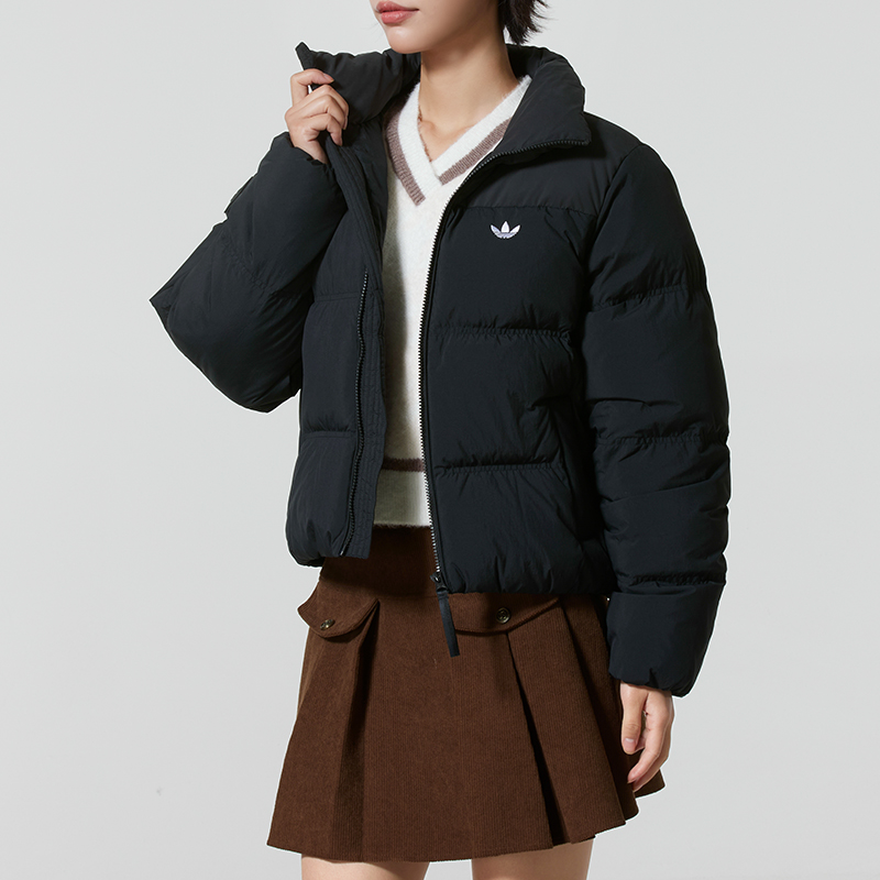 阿迪达斯三叶草 2025女装防寒保暖户外运动服休闲短羽绒服 KC2659