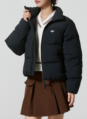 阿迪达斯三叶草 2025女装防寒保暖户外运动服休闲短羽绒服 KC2659