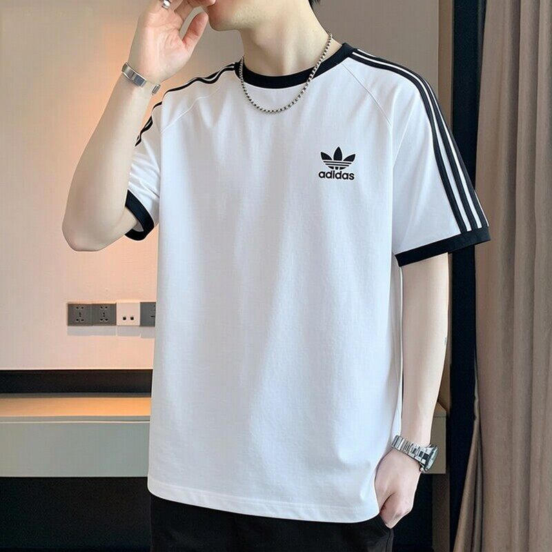 阿迪达斯三叶草圆领短袖男装男士休闲半袖跑步运动服透气圆领T恤