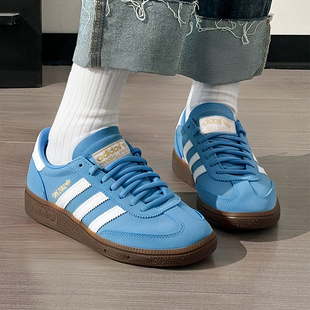 阿迪达斯三叶草官方旗舰店男鞋女鞋复古休闲鞋低帮德训鞋蓝色板鞋