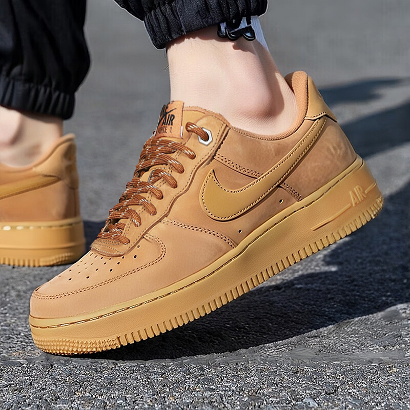 Nike耐克正品男鞋 2025冬季新款空军一号AF1小麦色板鞋运动休闲鞋
