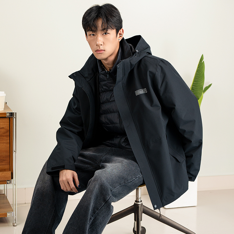 斯凯奇三合一羽绒内胆夹克男2025冬季新款户外运动服保暖舒适外套