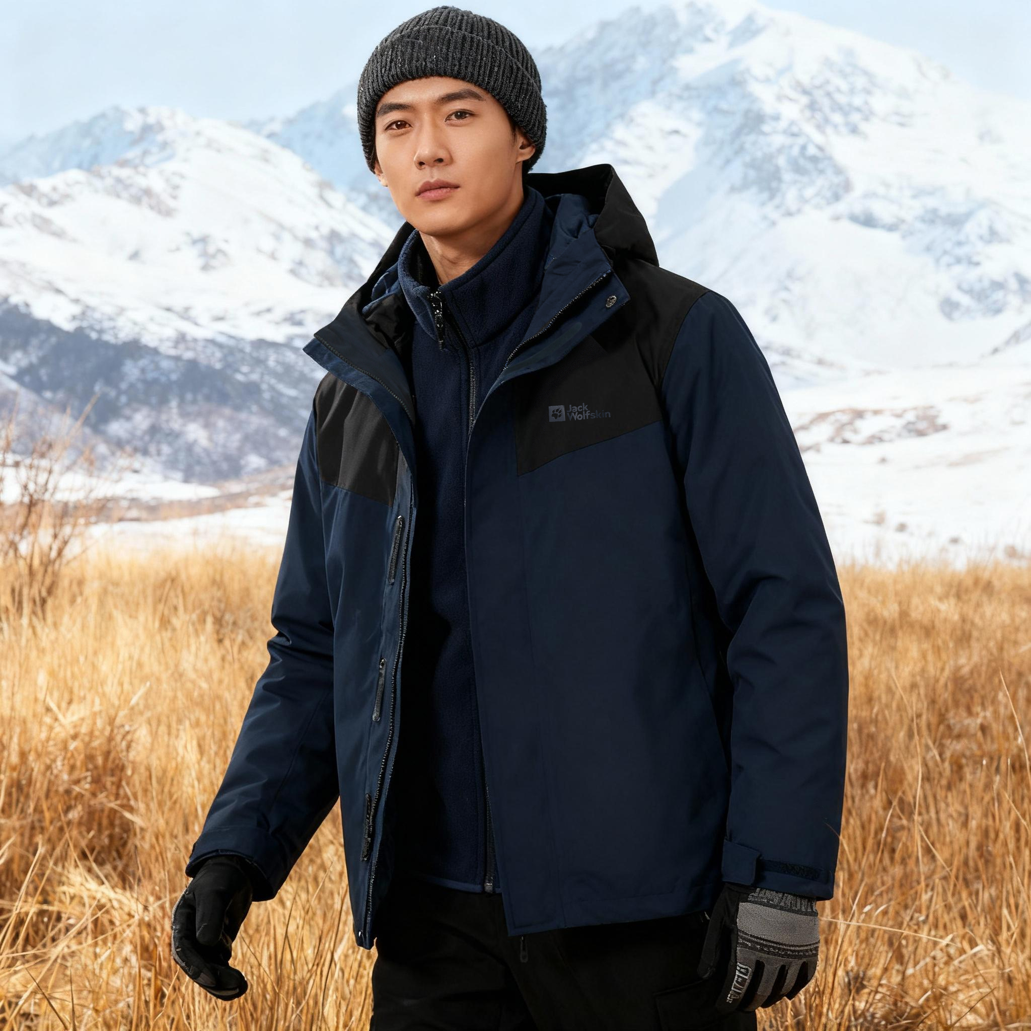 Jack Wolfskin狼爪抓绒三合一冲锋衣秋冬男装户外保暖夹克外套