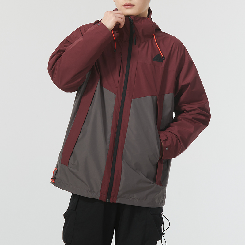 中长款夹克阿迪达斯连帽