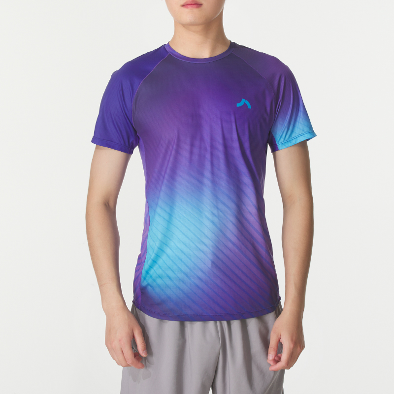 LANBU蓝步短袖男装2025夏季新款运动服休闲时尚户外训练服透气T恤