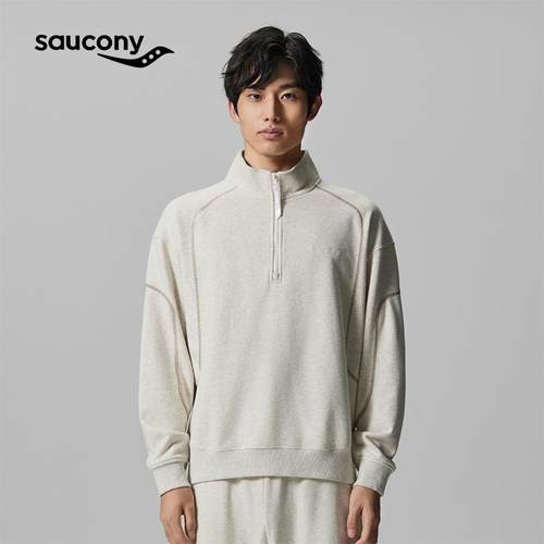 Saucony索康尼情侣休闲卫衣男装女装2025新款半拉链套头衫运动服