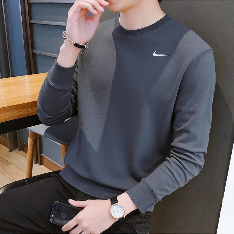 NIKE耐克正牌卫衣男装25秋季新款宽松圆领灰色套头衫男士运动外套