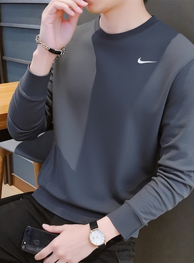 NIKE耐克正牌卫衣男装25秋季新款宽松圆领灰色套头衫男士运动外套