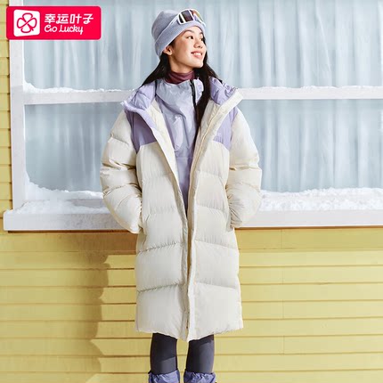 斯凯奇长款羽绒服男女同款新款连帽外套休闲运动服保暖棉羽夹克