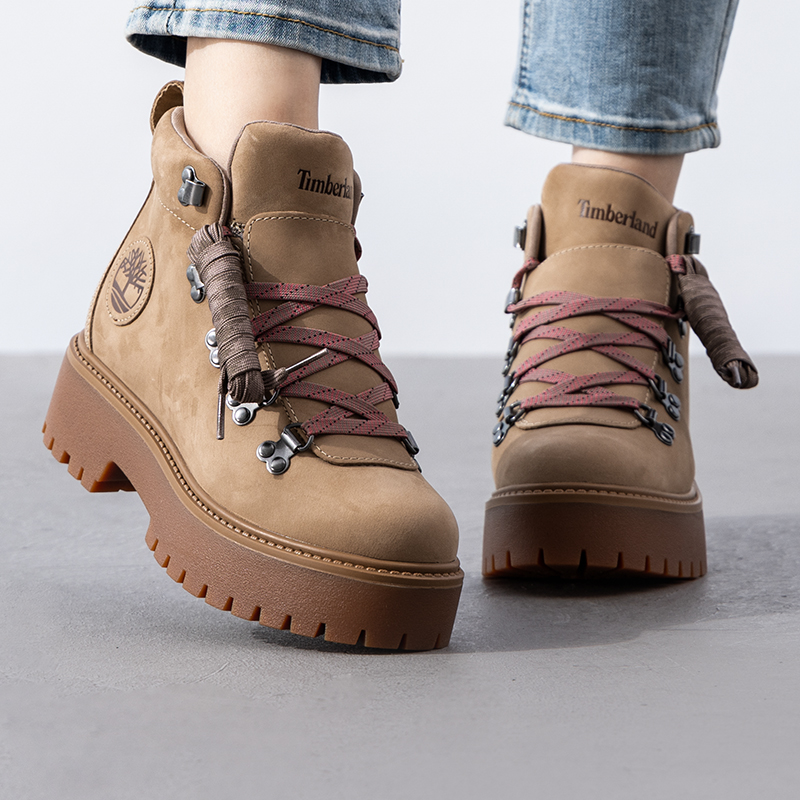 Timberland添柏岚官方女鞋高帮靴25秋季新款复古厚底马丁靴A27VJ