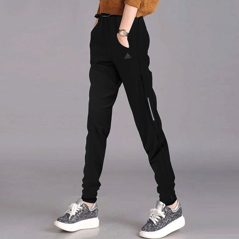 Adidas阿迪达斯收口女裤2023春秋新款运动裤小脚梭织长裤CW5773