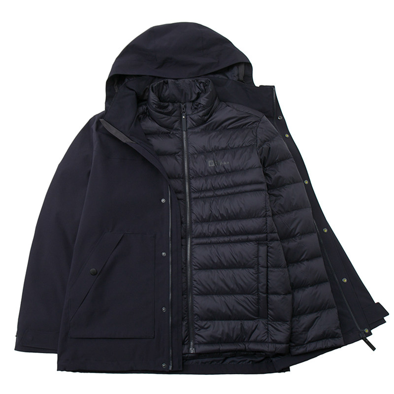 狼爪冲锋衣三合一夹克男装秋季新款防风保暖羽绒内胆外套运动服潮