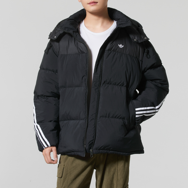 阿迪达斯三叶草保暖羽绒服外套男2025秋冬新款防风棉羽夹克运动服