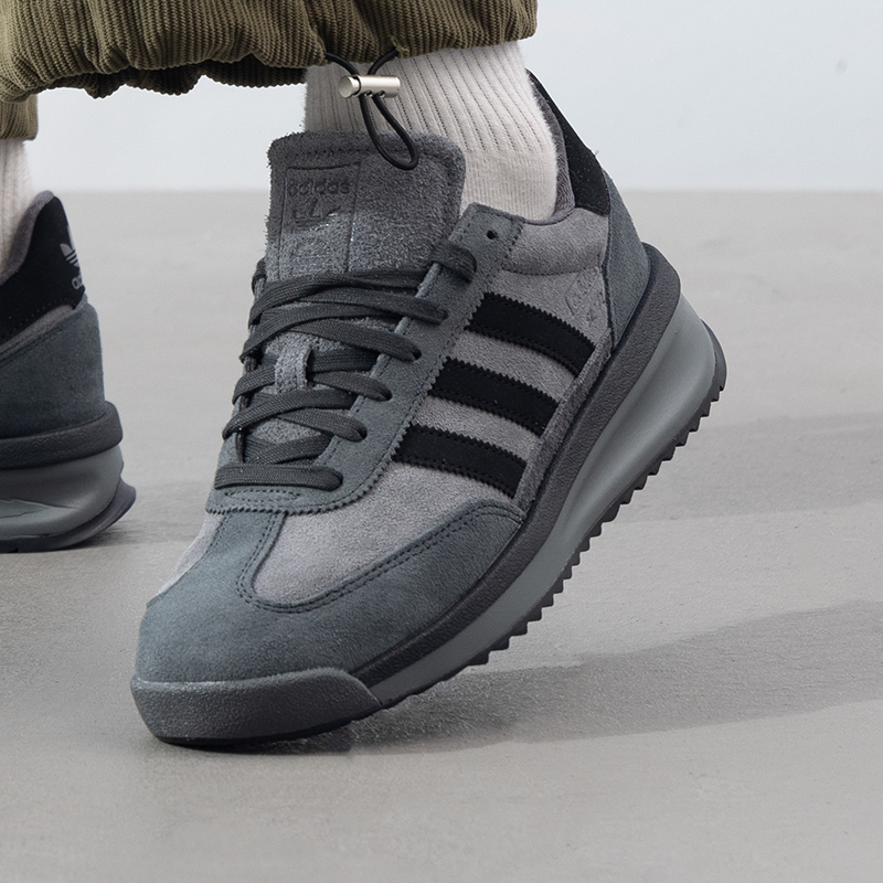 阿迪达斯三叶草男鞋女鞋2025冬季新款SL72深灰色运动鞋休闲T头鞋