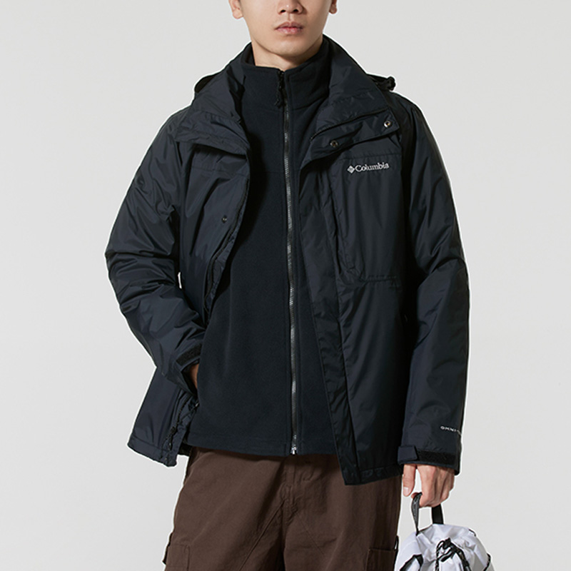 哥伦比亚户外男装外套2025秋冬新款抓绒三合一保暖夹克保暖冲锋衣