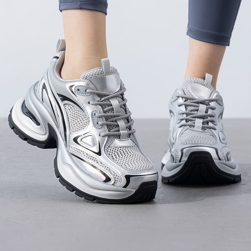 Lanbu蓝步女鞋夏季新款厚底显高老爹鞋复古运动鞋经典低帮休闲鞋