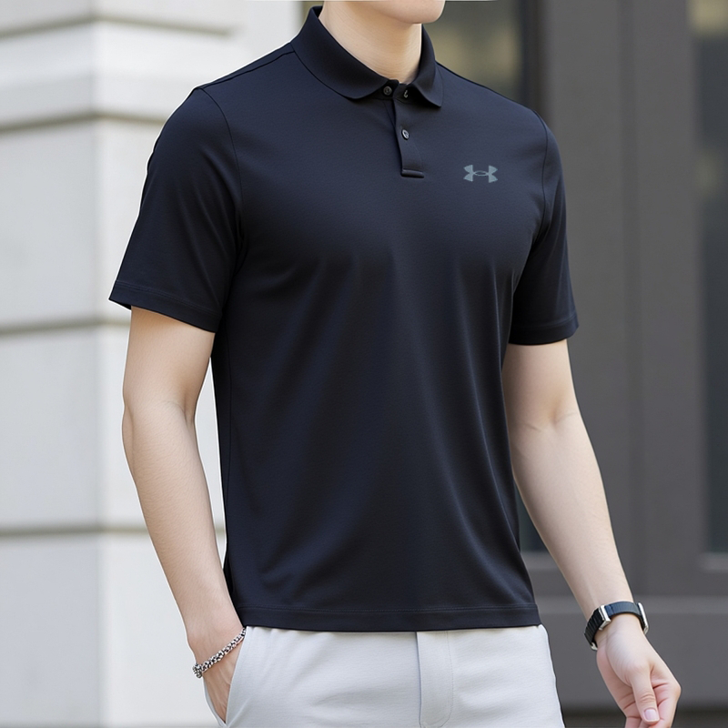 UA安德玛速干POLO衫男士秋季新款健身训练运动翻领短袖T恤衫半袖