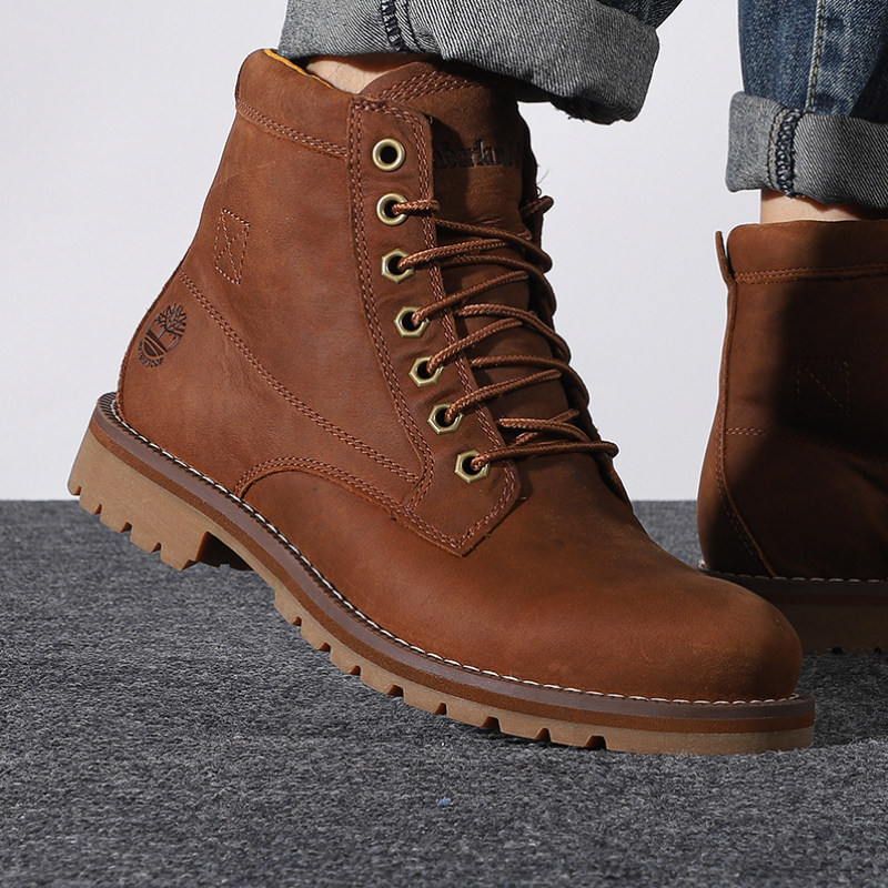 添柏岚男鞋马丁靴26春季新款中帮靴户外运动休闲鞋防水工装鞋子