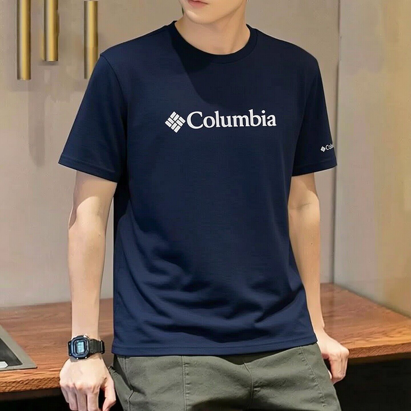 幸运叶子丨哥伦比亚短袖男户外半截袖透气休闲运动圆领纯棉T恤