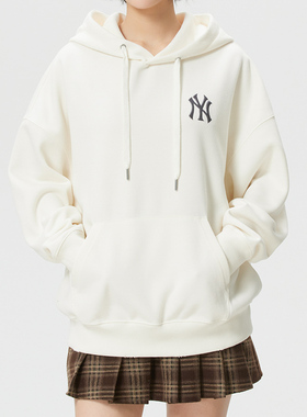 MLB官方 连帽卫衣男女装2026春季新款套头衫情侣运动服3AHDV0361