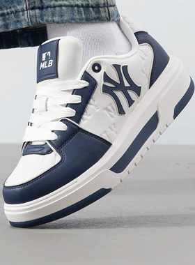 MLB官方男女鞋2025新款老花厚底运动鞋学长鞋板鞋休闲鞋3ASXM075N