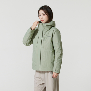 哥伦比亚羽绒三合一冲锋衣女装保暖防风外套户外登山运动服夹克衫