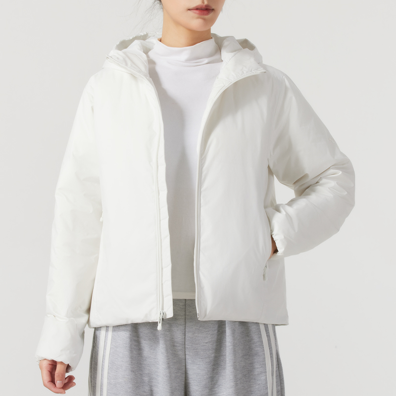 UA安德玛保暖羽绒服女装秋冬新款短款连帽外套防风运动服羽绒夹克