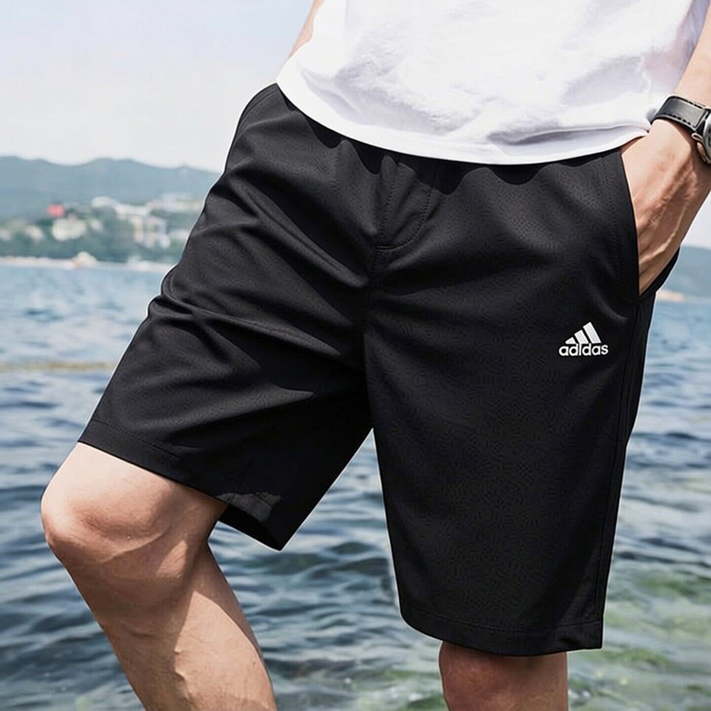 阿迪达斯男春季潮流运动裤YKK拉链口袋工装裤休闲运动短裤JD04