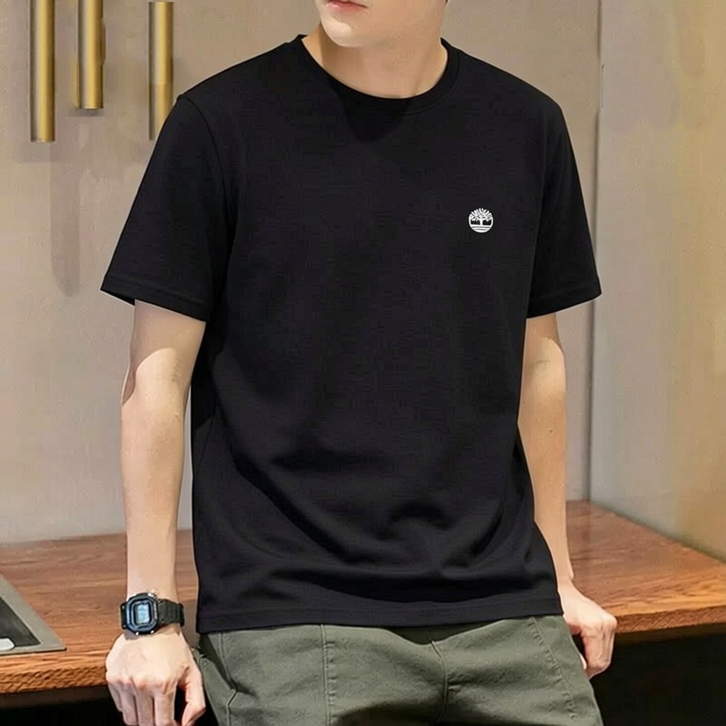 幸运叶子丨添柏岚官方男装快干短袖T恤夏季户外休闲体恤圆领上衣