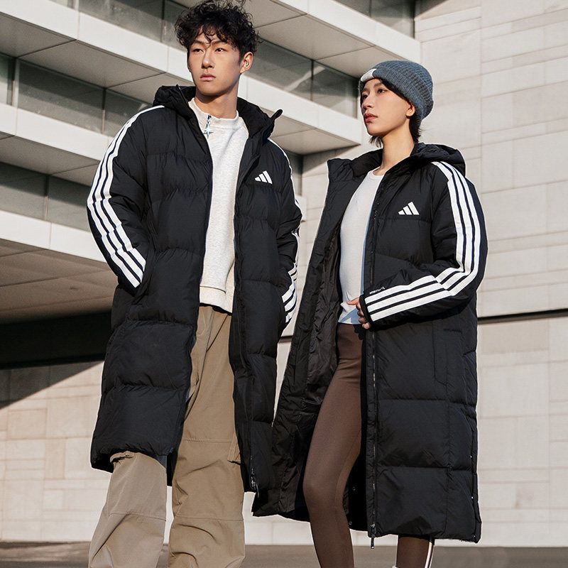阿迪达斯长款羽绒服女装男装女装冬季新款宽松运动服保暖外套潮