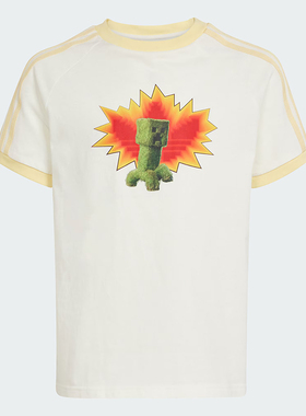 阿迪达斯圆领短袖童装2025新款休闲半袖儿童运动服透气T恤JZ9930