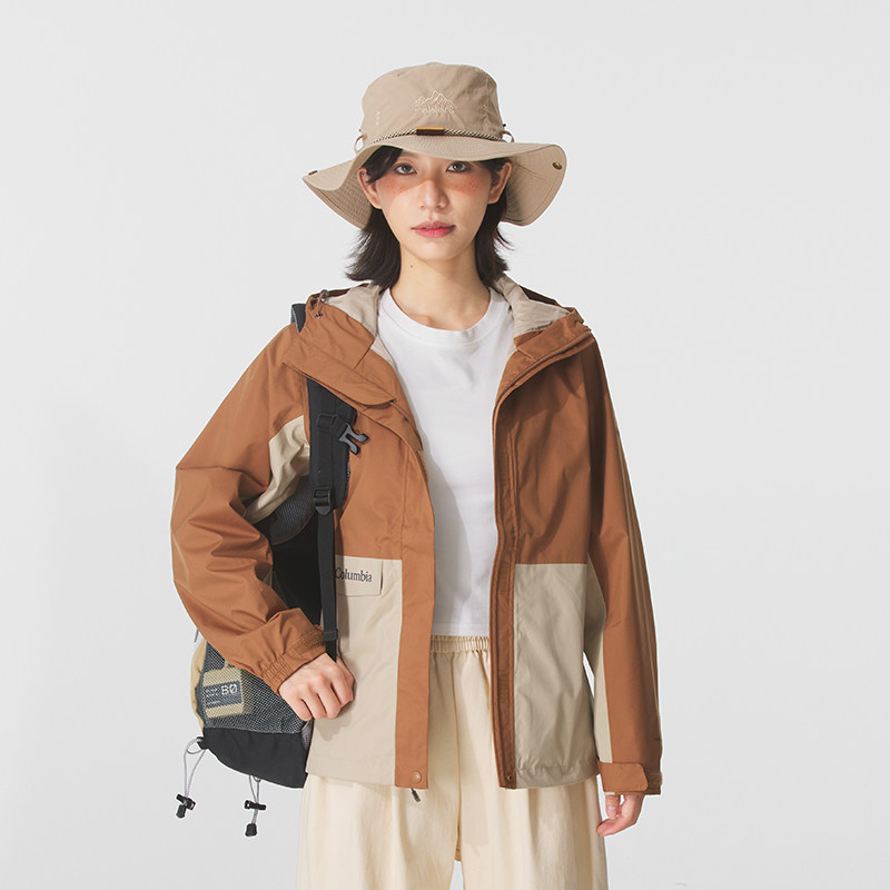 哥伦比亚薄款冲锋衣女装2025新款户外防风外套露营登山夹克运动服