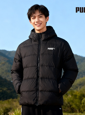 PUMA彪马羽绒服25新款冬衣WarmCell保暖科技防风拒水纯黑色外套