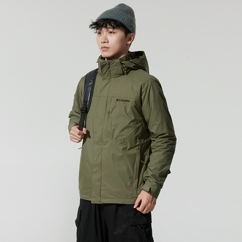 Columbia哥伦比亚男装2025新款户外运动服抓绒内胆三合一夹克外套
