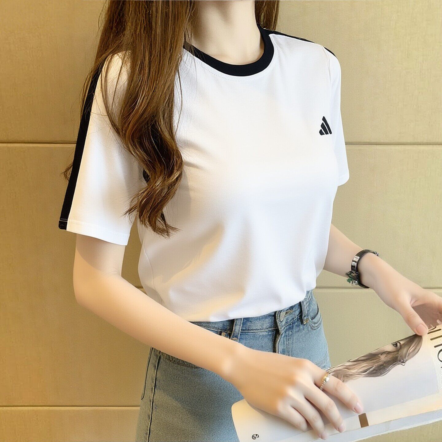 adidas阿迪达斯女装2026夏季新款运动服短袖休闲宽松T恤圆