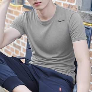透气冰丝短袖 运动服健身速干衣圆领休闲半袖 202新款 耐克T恤男士
