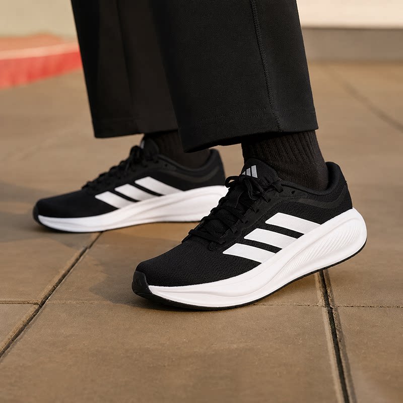 幸运叶子丨Adidas阿迪达斯官网跑步鞋男鞋2026新款网面缓震跑鞋