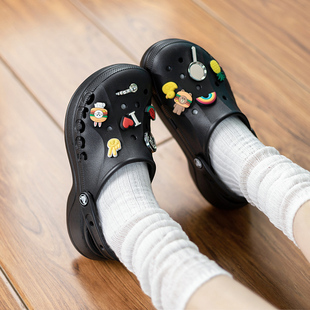 Crocs卡骆驰贝雅云彩洞洞鞋女鞋春季新款包头凉鞋厚底拖鞋沙滩鞋